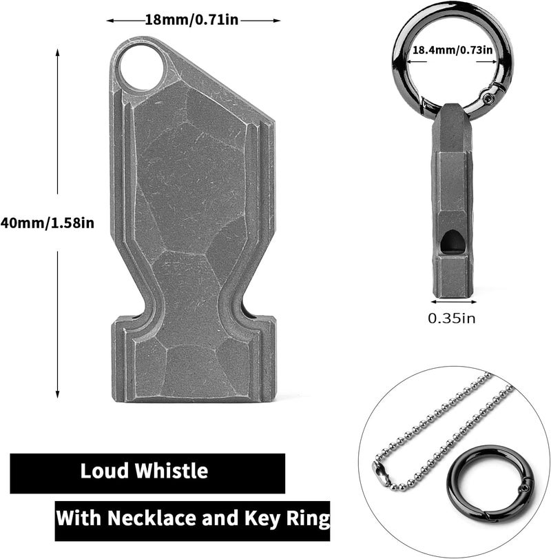 TISUR Titanium Emergency Whistle,EDC Safety Whistles Necklace Loud up to 120db,Survival Whistles for Survival,Hiking,Camping,Pets Training - Image 4